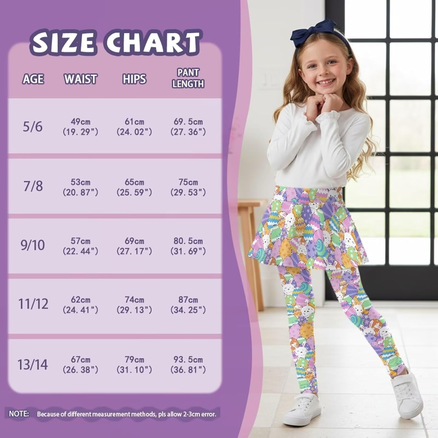 Skirt Leggings for Girls Soft High Waisted Leggings with Skirt Kids School Uniform Yoga Athletic Tennis Activewear - Image 7