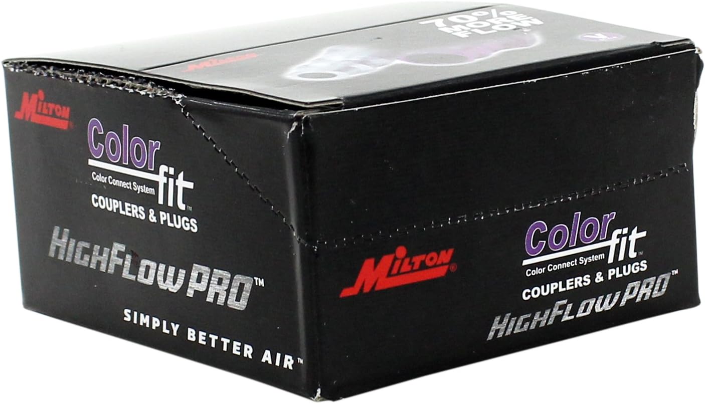 Milton ColorFit HighFlowPRO 1/4" NPT Plugs Bundle - 761VC-20 Female Box of 20 & 760VC-20 Male Box of 20