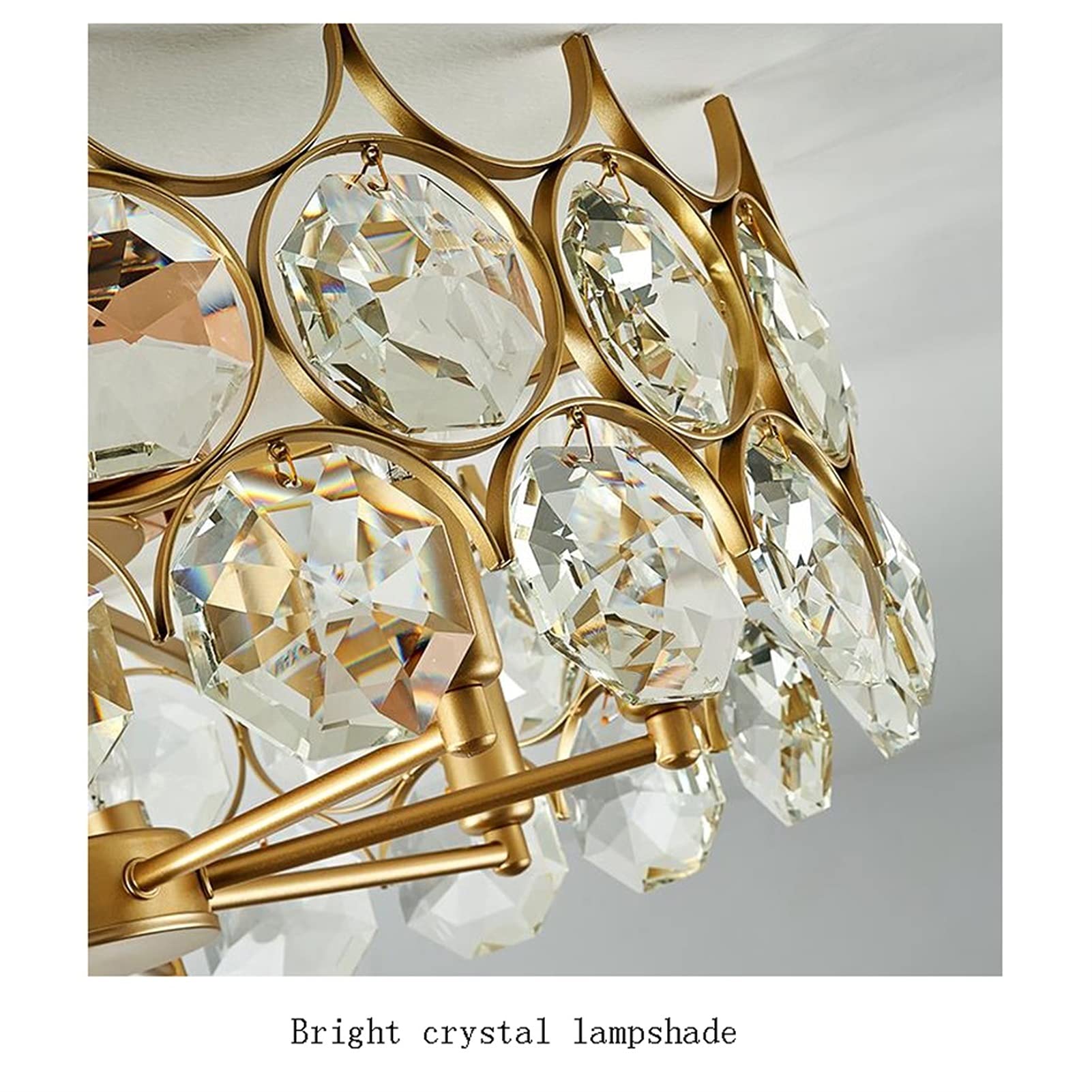 Lampa sufitowa Eleganckie wzory Crystal Sufit Light, White Living Room Lampa sufitowa do kuchni, sypialni, salonu, okrągły światła Oświetlenie sufitowe
