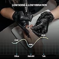 Vista 4 de Lavinda Professional Electric Nail Drill Kit, 35000RPM Cordless Portable Machine for Acrylic Gel Nails, Rechargeable E File With Black Rhinestones