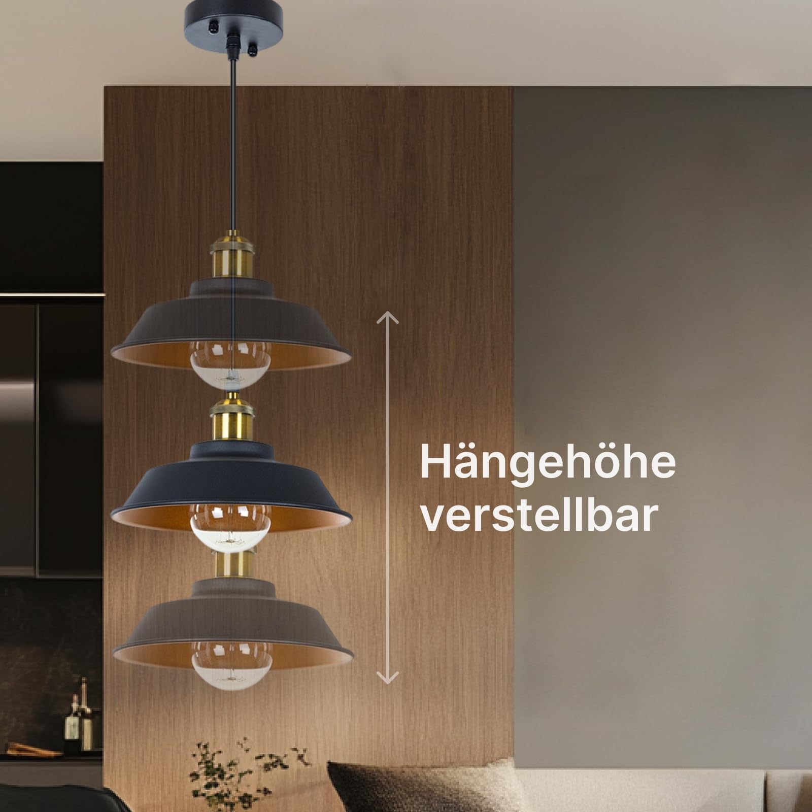Lámpara colgante de techo para bombilla LED, metal, luz interior para pasillo, salón y cocina