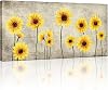 KLVOS Sunflower Canvas Prints Picture Yellow Bloosom Sunflower Floral Painting Artwork for Home Living Room Bedroom Wall Decor Framed and Stretched Modern Home Decoration Ready to Hang 24