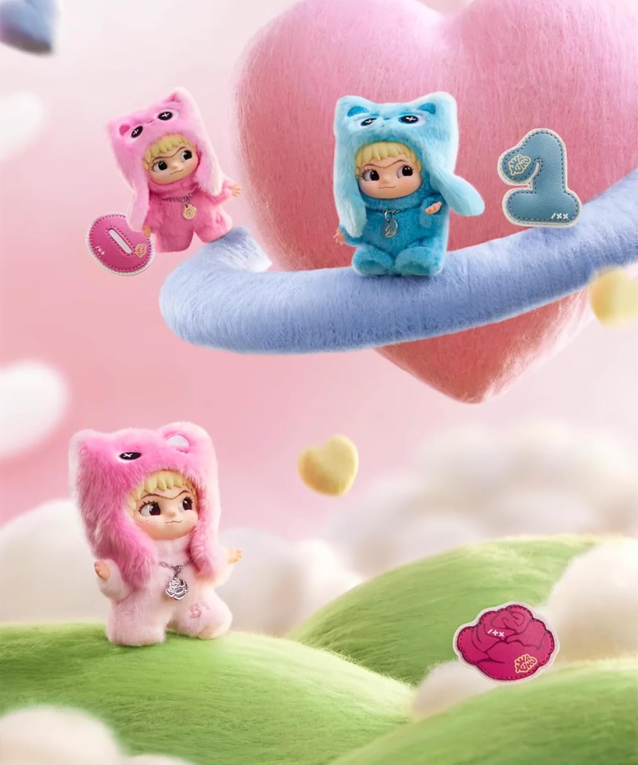 CALEMBOU Plush Blind Box, Cute Wakuku Hang on Now Series Soft Stuffed Keychain, Kawaii Mystery Vinyl Bag Charms Collectible for Birthday Christmas