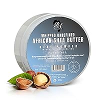 Vista 1 de RA Cosmetics Manteca de Karité Batida Talco para Bebé - 6oz Manteca de Karité Africana 100% Pura y Natural para Hombres y Mujeres - Humectante