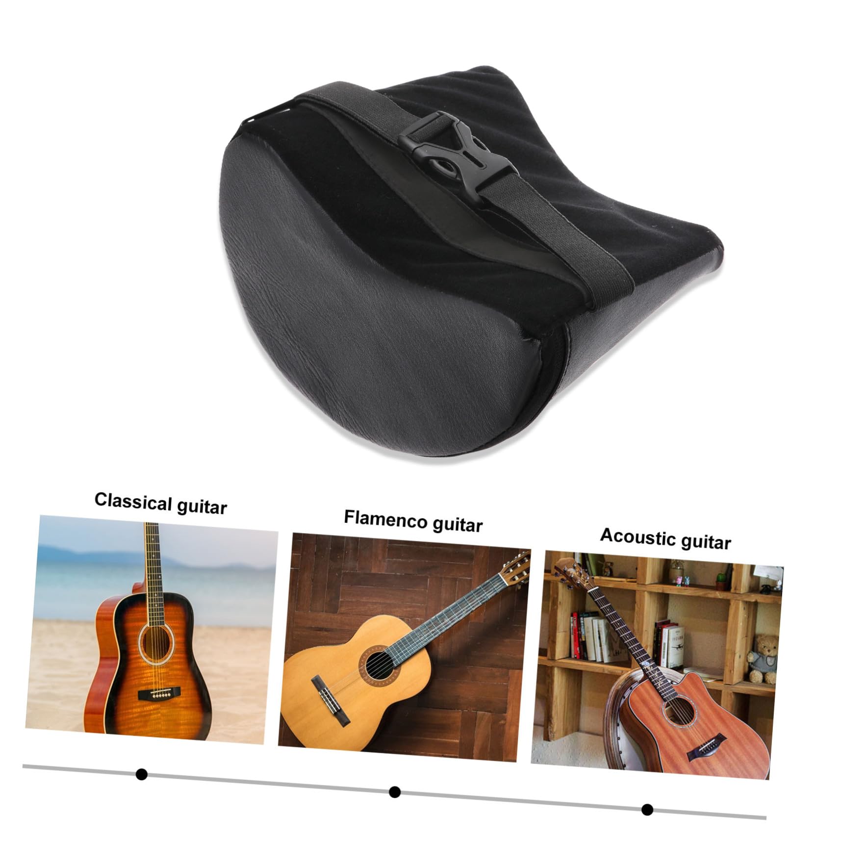 Poggiapiede per Chitarra Flamenca Antiscivolo Nero | Chitarra Classica, Uso Quotidiano e Performance, in Pelle Sintetica e Schiuma