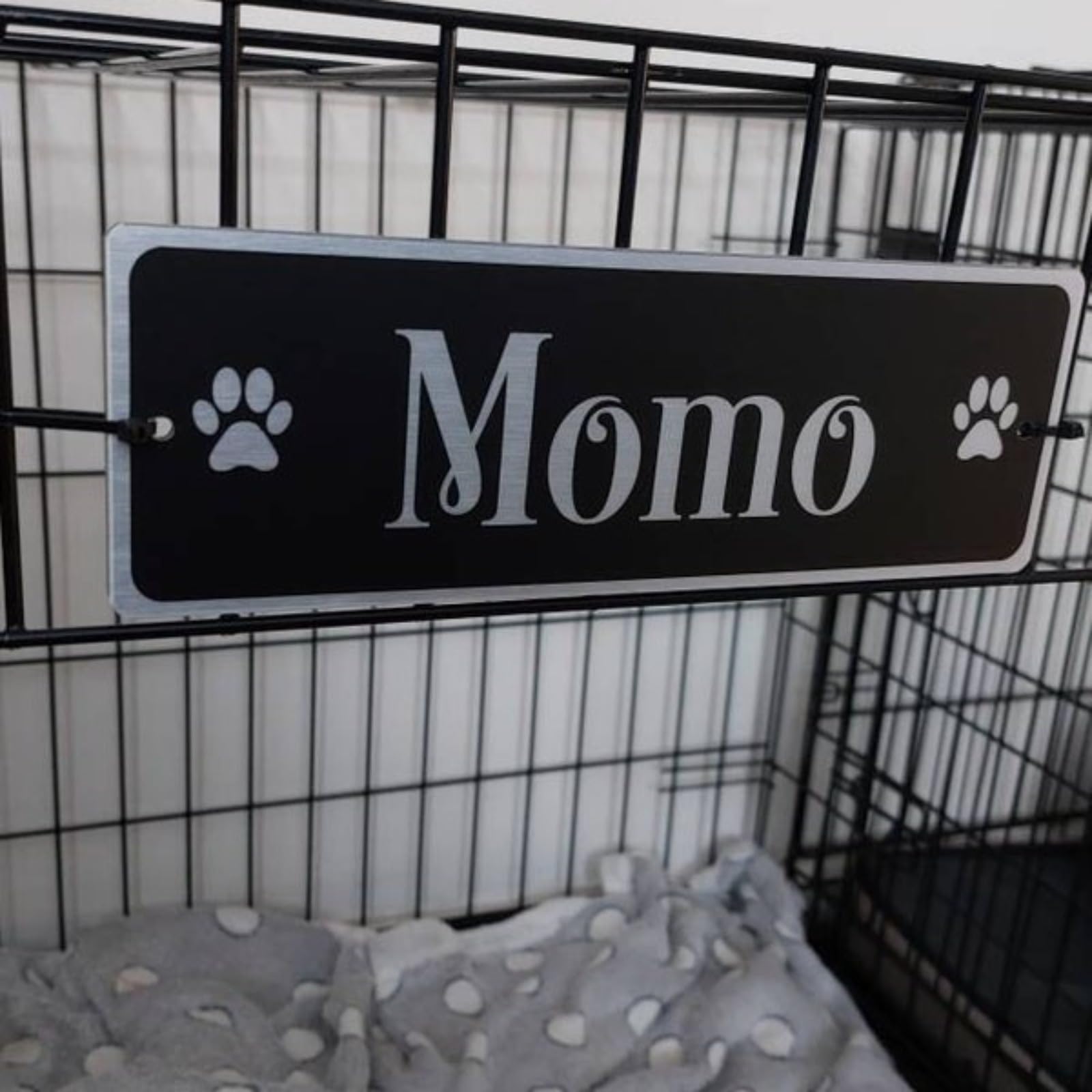 Custom Dog Name Sign,Dog House Sign Accessories,Personalized Acrylic Hanging Dog Name Plaque for Kennel Outdoor,Gift for Pet Lovers (12"x4" x10cm)