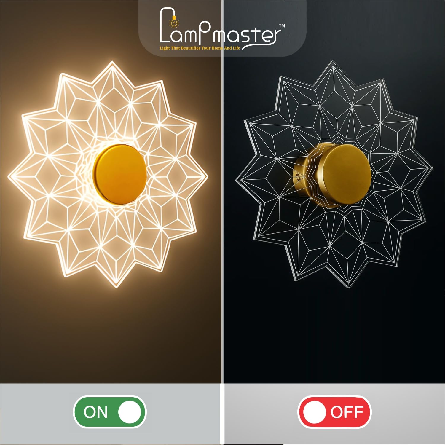 Luxury Diamond Wall Light - Antique Gold LED -9