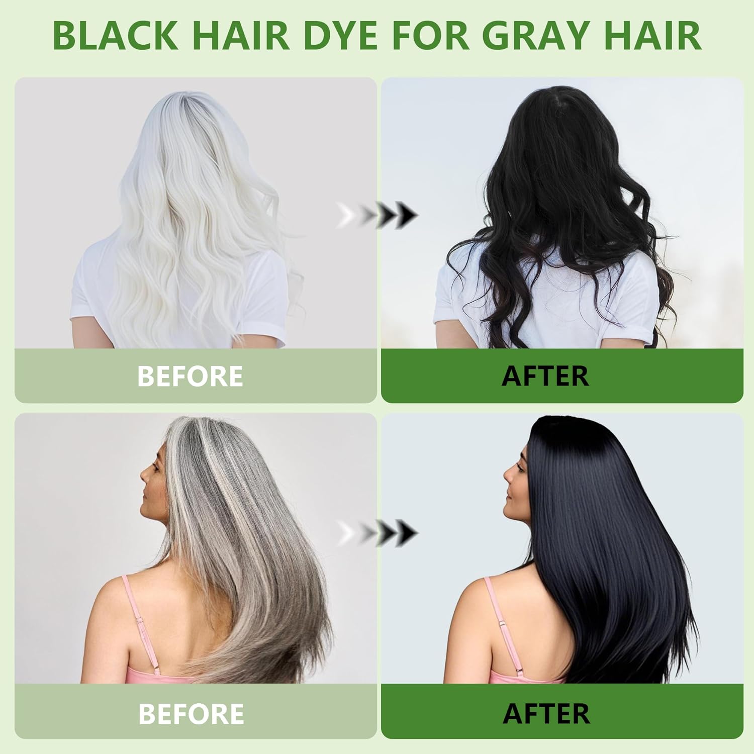 Black Hair Dye Gel, 3 IN 1 Gentle for Women & Men,Black Hair dye Complete Gray Coverage,contains Various Plant Extracts, Hair Color Gel No Ammonia & Peroxide, 200ml - Image 2