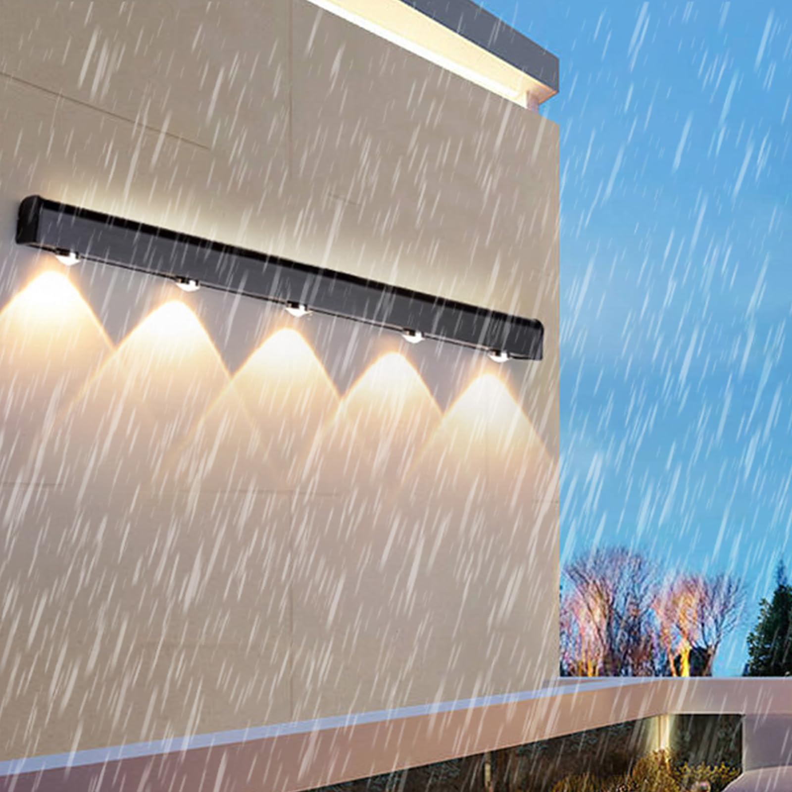 Applique Murale d'extérieur LED IP65, Design rectangulaire, Noire, Moderne, étanche, en Aluminium, avec Spot, pour allée, Couloir, terrasse, Salle de Bain