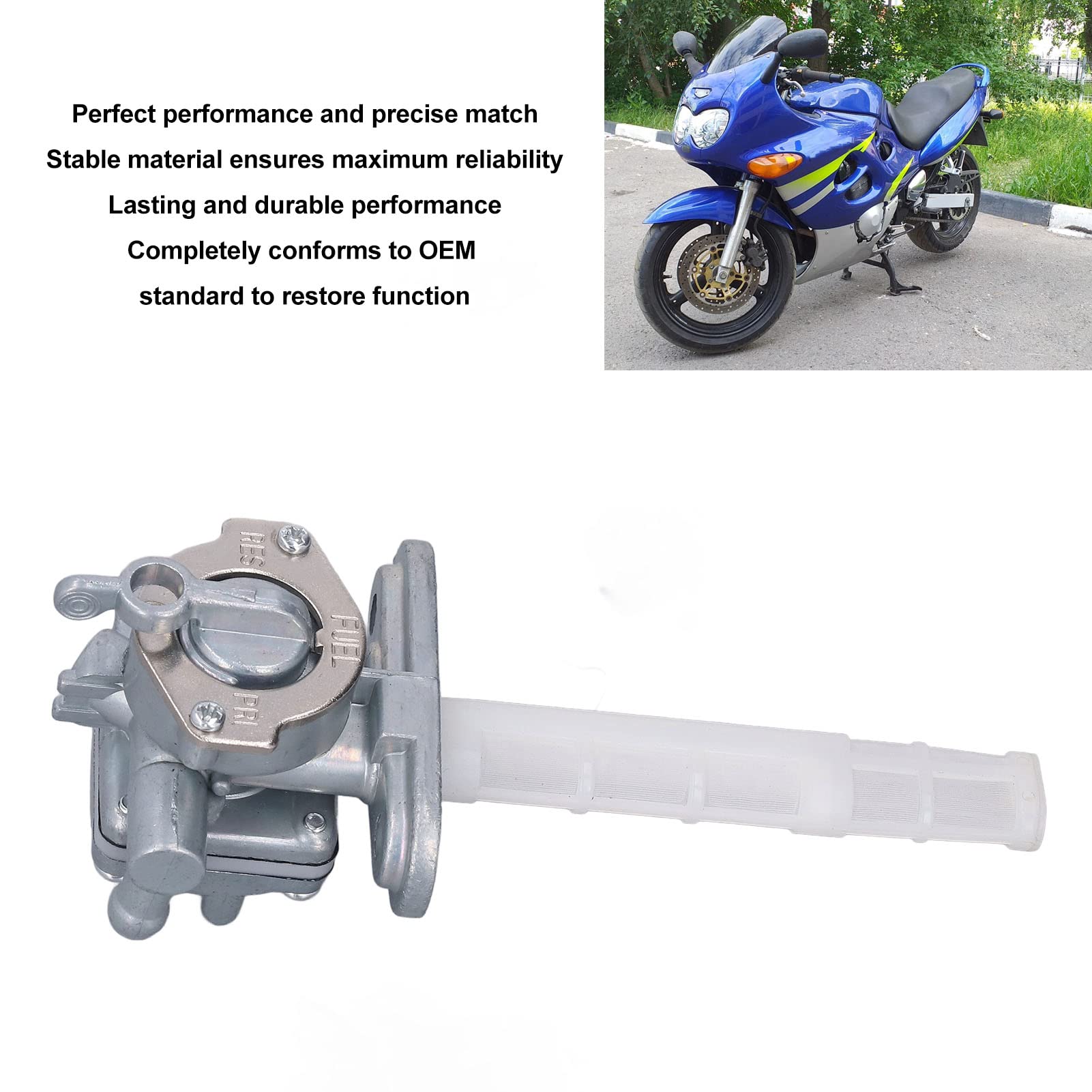 Qiilu Zawór Przełączający Zbiornika Paliwa, Zawór Odcinający Zbiornik Paliwa Szczelny dla Katana 600 GSX600F 750 GSX750F