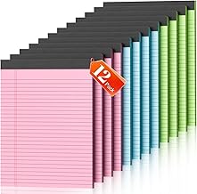 Legal Pads 8.5 x 11, 12 Pack Colored Note Pads 8.5 x 11 Pink Notepad 8.5 x 11 Multi-Color Pink/Green/Blue Writing Pads 8.5 x 11 Lined Paper Pads Wide Ruled Legal Pad Notebook Paper, 30 Sheets per Pad