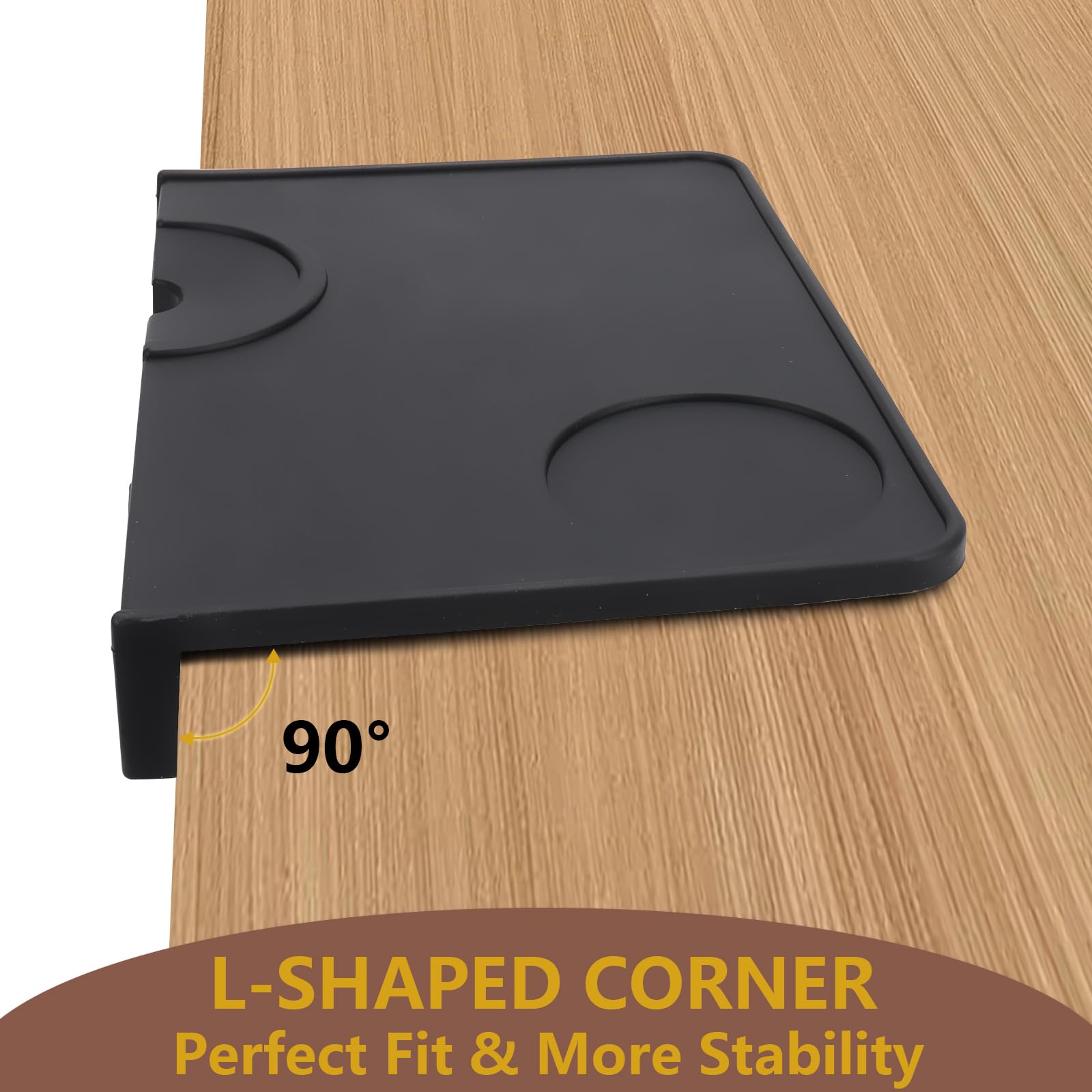 GROOFOO Mata do kawy silikonowa, akcesoria barista z zabezpieczeniem krawędzi, sitko z wcięciem do espresso