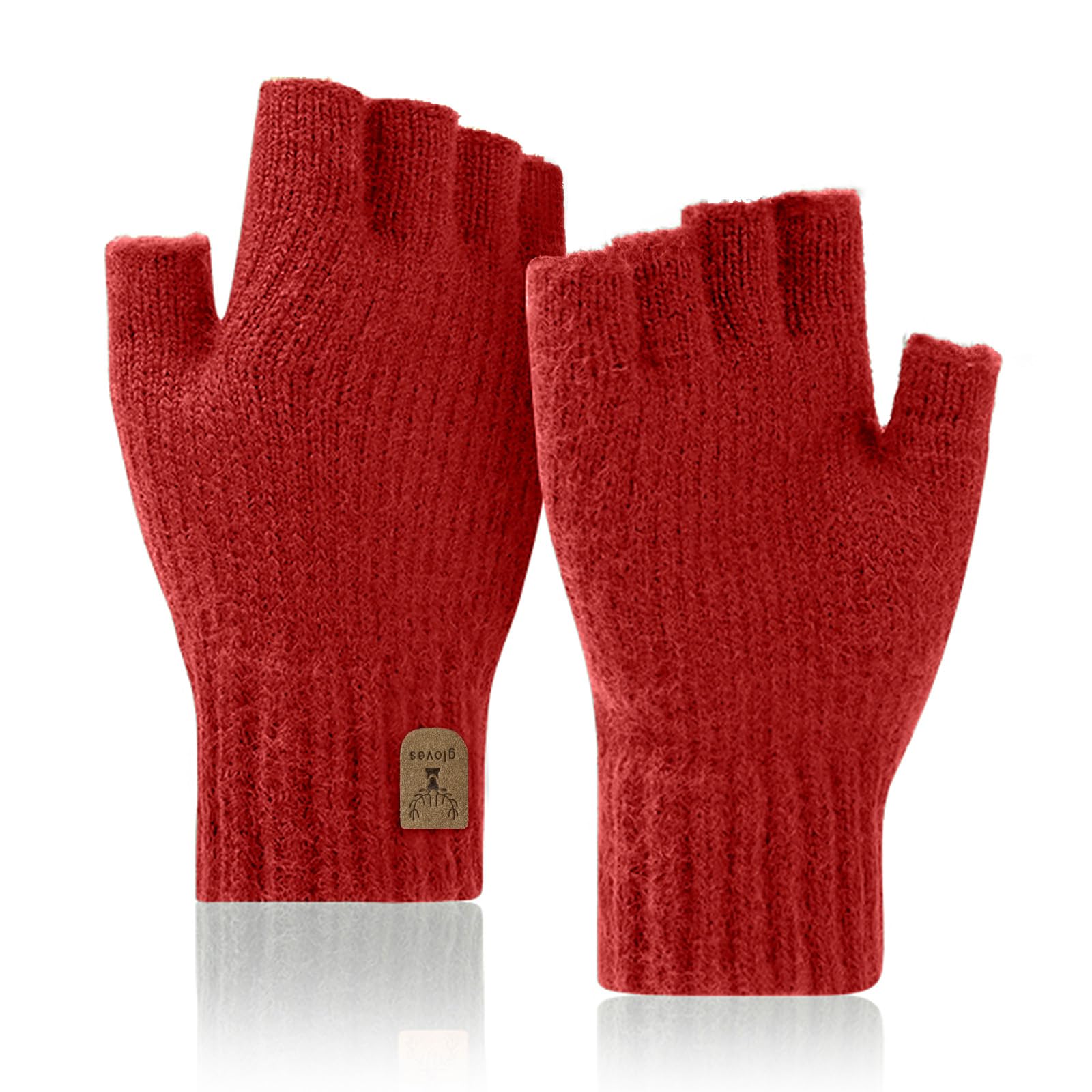 Fingerless Gloves Half Finger Winter Warm Knitted Gloves Working Running Biking Driving for Men Women