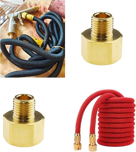 Miniatura 2 de 2 adaptadores de lavadora a presión de 0.551in macho a 0.866in hembra de latón, acoplador, convertidor para lavadora a presión, tubería de agua de
