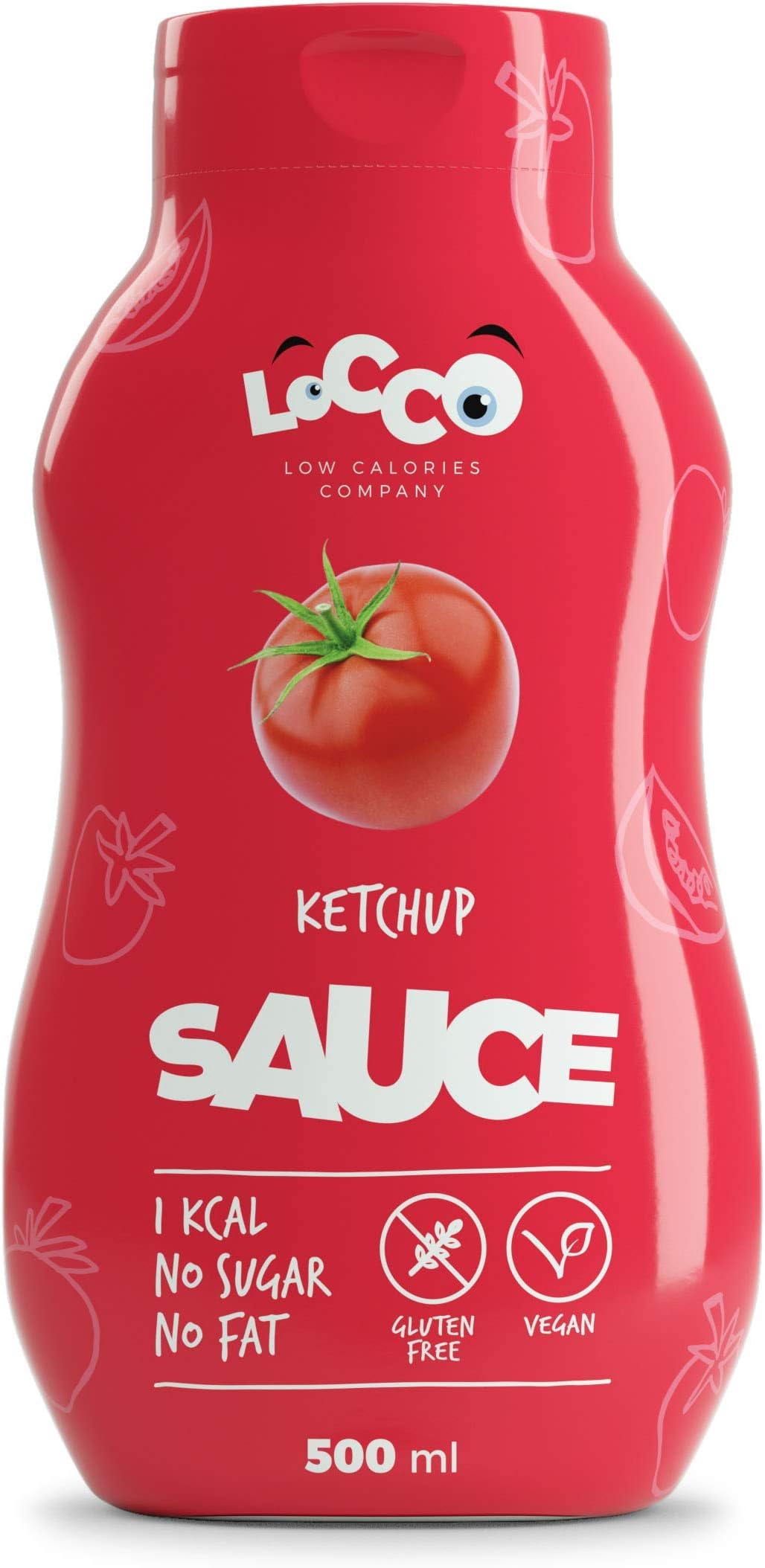 LoCCo Gluten Free Low Calorie Ketchup Sauce 500ml; Slimming Food for Keto Paleo Dukan Diet