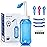MAOEVER Neti Pot Sinus Rinse Bottle Nose Wash Cleaner Pressure Rinse Nasal Irrigation for Adult & Kid BPA Free 300 ML with 30 Nasal Wash Salt Packets and Sticker Thermometer(Blue)
