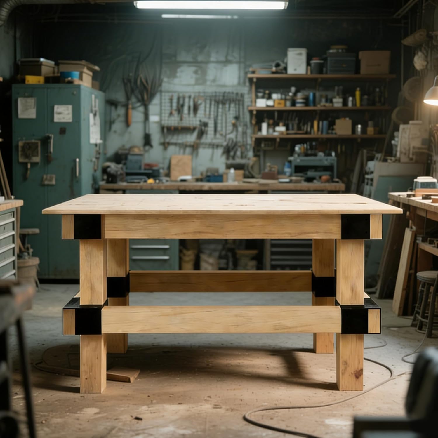 Workbench Bracket 4pcs,2mm Steel 3-Way Right Angle Corner Brackets,Heavy Duty Workbench Corner Brackets for DIY Custom Workbench,Shelving,Work Table,Fits 4x4 and 2x4 Lumber