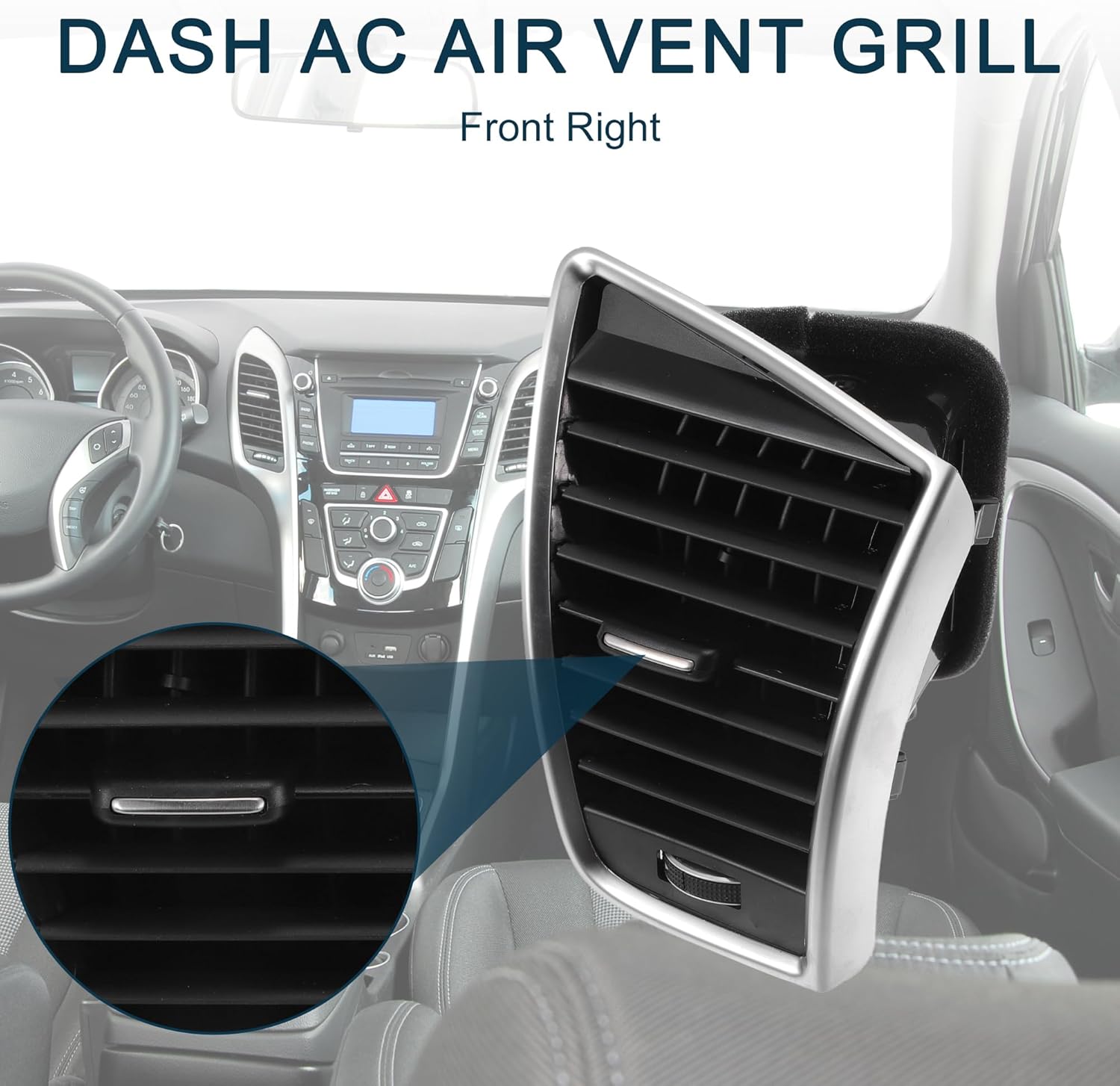 Center Dash A/C Outlet for Audi Q5 2.0L Durable | Air Vent Panel Black 1 Pcs