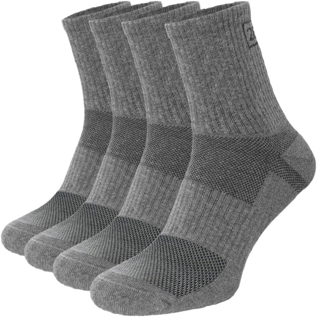 Military Cotton Micro Crew Boot Socks - Cushioned Sole - Moisture Wicking - Odor Resistant (Dark Grey)