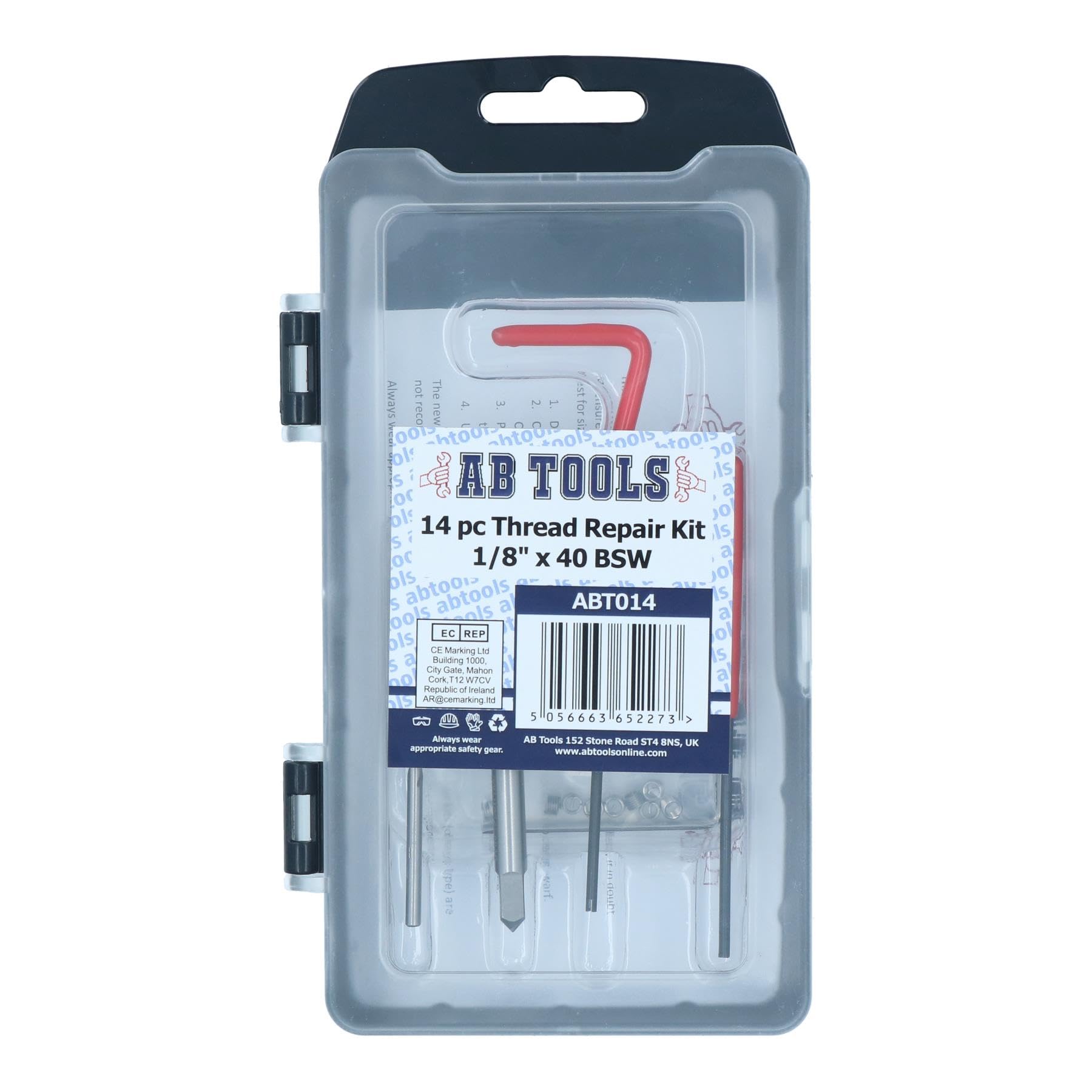 AB Tools 1/8 "x 40 BSW Kit di riparazione filo Helicoil Set per fili danneggiati 14pc