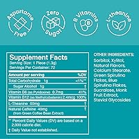 Vista 2 de Neuro Energy & Focus Gum - Goma de mascar de cafeína natural de 40 mg y suplemento energético nootrópico con L-teanina y vitaminas B, sin azúcar