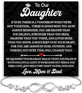 VIRAGIL To My Daughter Bracelet From Mom Or Dad With Heartfelt Message & Box - Valentines Gifts For Daughter, Jewelry Gift For Daughter From Mother Or Father On Birthday, Graduation, Christmas