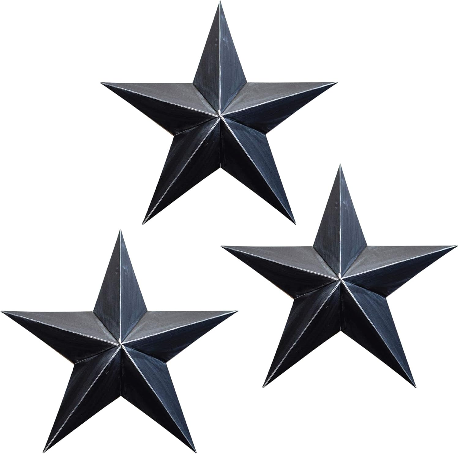 GRILA BLACK METAL STAR SET 3x 12" country black metal