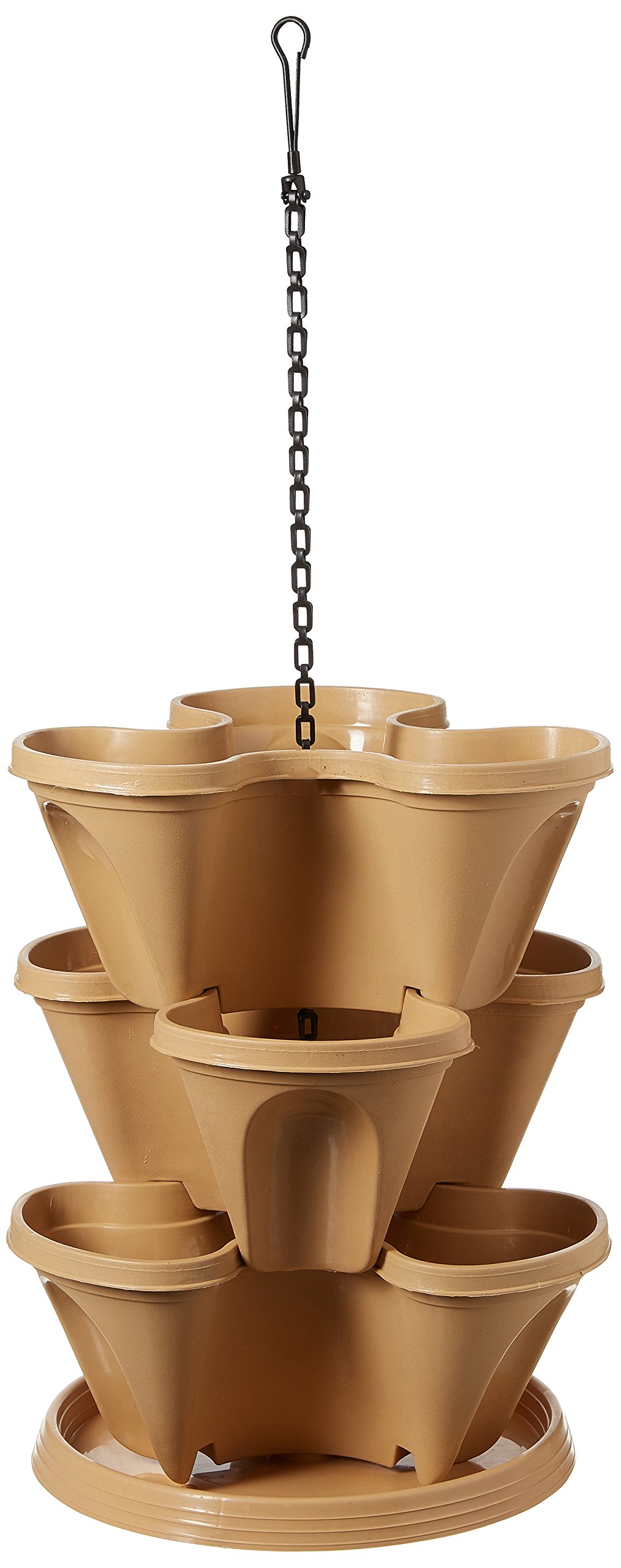 Gardens Need Plastic Stack-A-Pot Hanging Set (Beige, 5-Pieces)