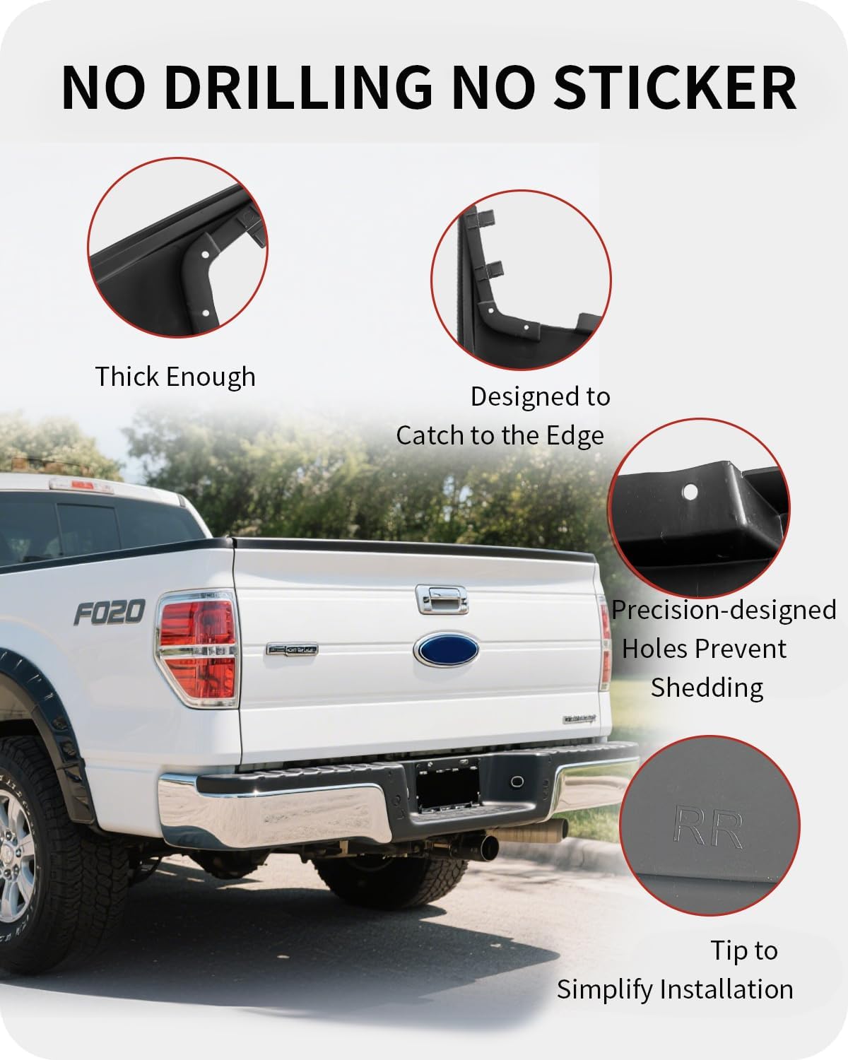 Mud Flaps for Ford F150,Front & Rear Splash Guards, Compatible with Fender Flares,4PCS (Ford F150 2004-2014 with Fender Flares)