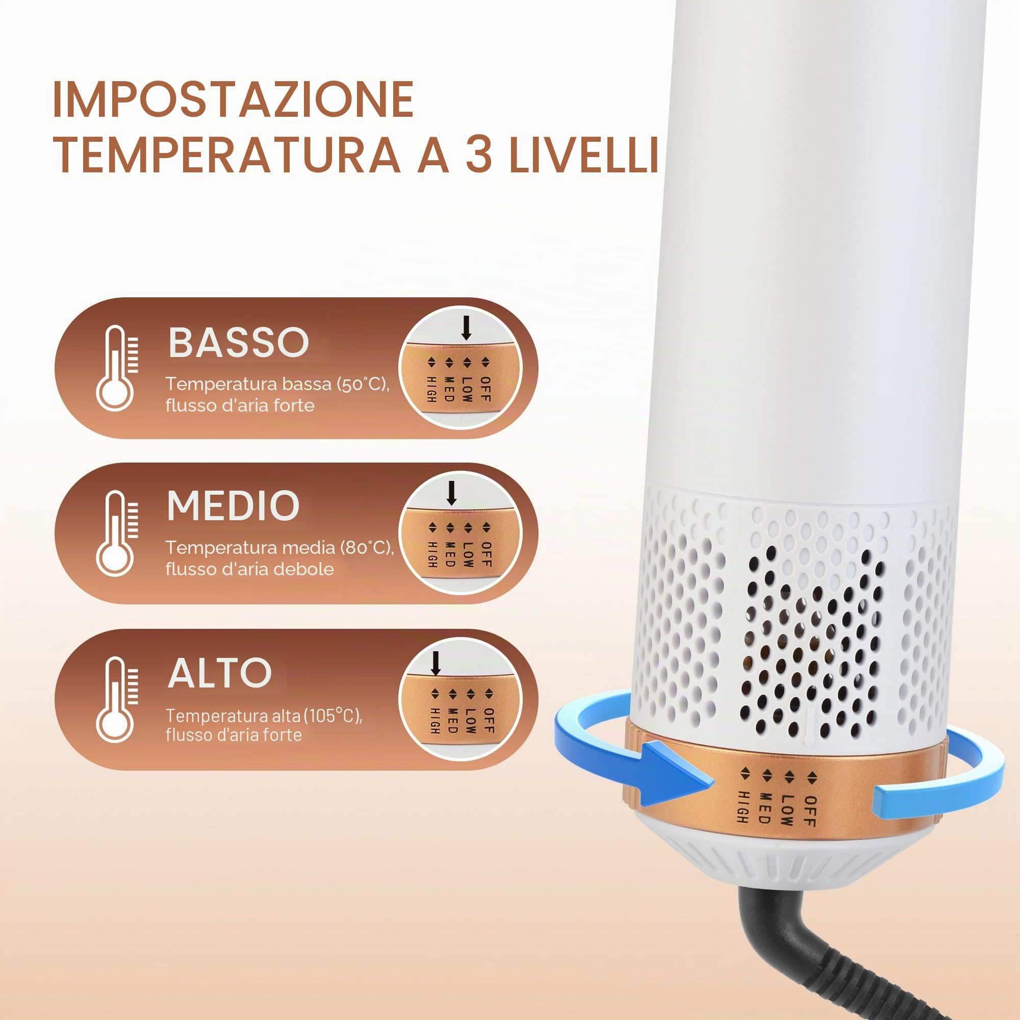 Air styler 5 in 1 Hair Styler 1000 W Set di spazzole ad aria calda per capelli, arricciacapelli automatico, lisciare, arricciacapelli, capelli secchi