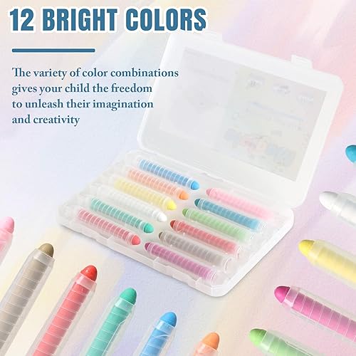 Miniatura 3 de 12 bolígrafos de tiza sin polvo, no tóxicos, lavables, de colores, para niños, lavables en húmedo, ideales para arte al aire libre y dibujo de