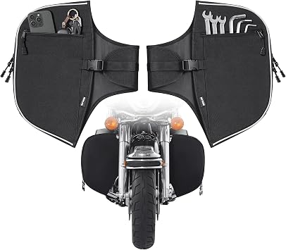 Benlari Soft Lowers Chaps Highway Crash Bar Covers Motorcycle Leg Warmers Fit for Harley Touring Road King Road Glide Street Glide Electra Glide and Trike Models After 1980-2024