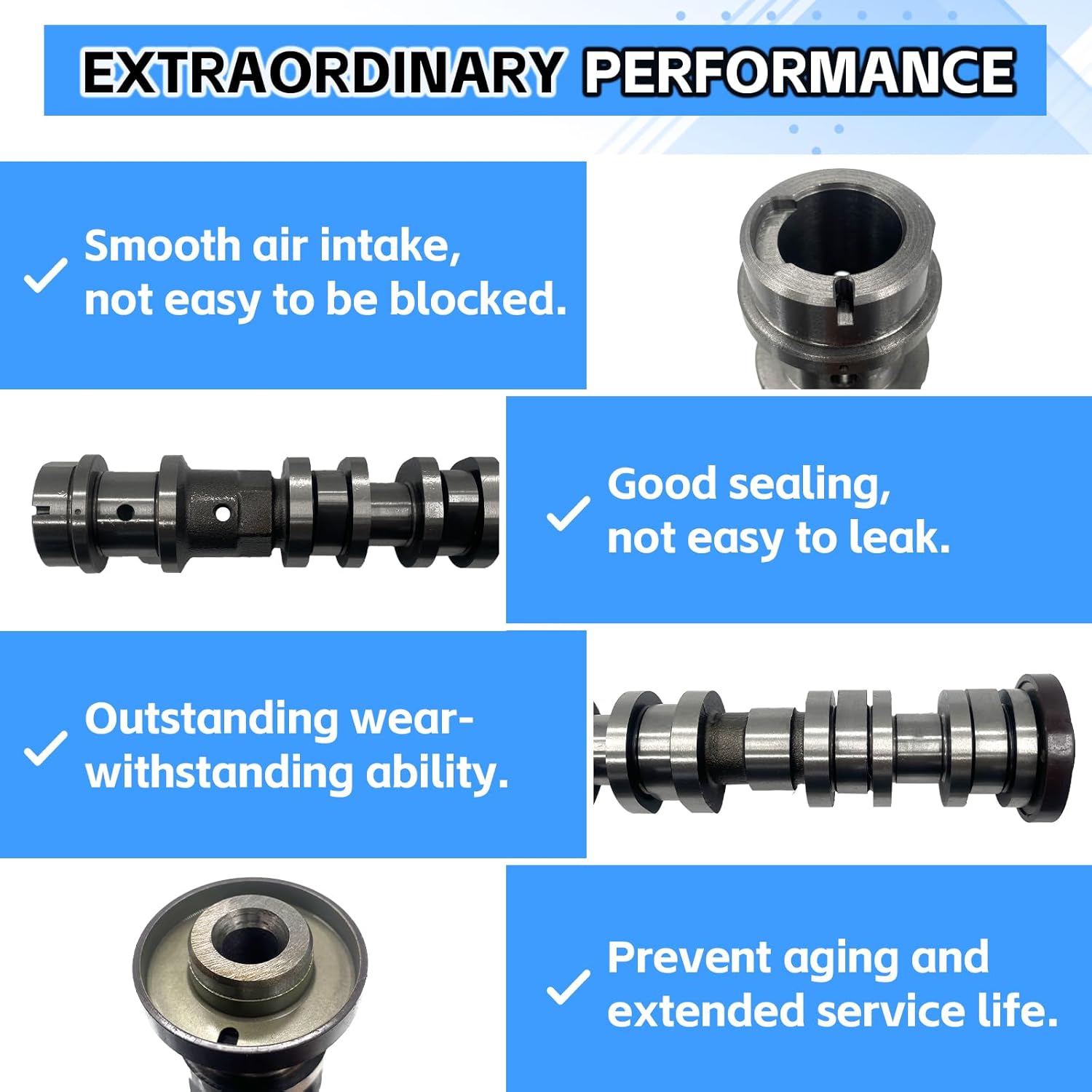 5047913AD Right Side Engine Intake Camshaft Compatible with 2016-2024 Dodge Durango/Jeep Grand Cherokee Wrangler 3.6L V6 Compatible with 2017-2024 Chrysler Pacifica 3.6L V6#5047913AB,5047913AA