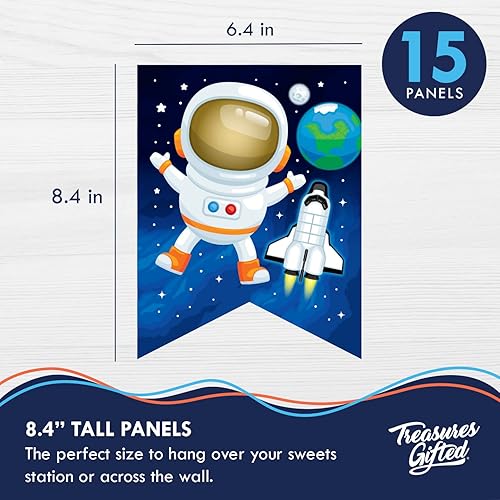 Miniatura 2 de Treasures Gifted Cartel de cumpleaños del espacio exterior, suministros para fiesta de cumpleaños del espacio exterior, decoraciones de fiesta de