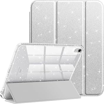 UnDePlus iPad 11.Nesil A16 11inç/10.Nesil 10.9inç ile uyumlu Kılıf Flip Cover Kalem Bölmeli PC Case Simli-Gümüş