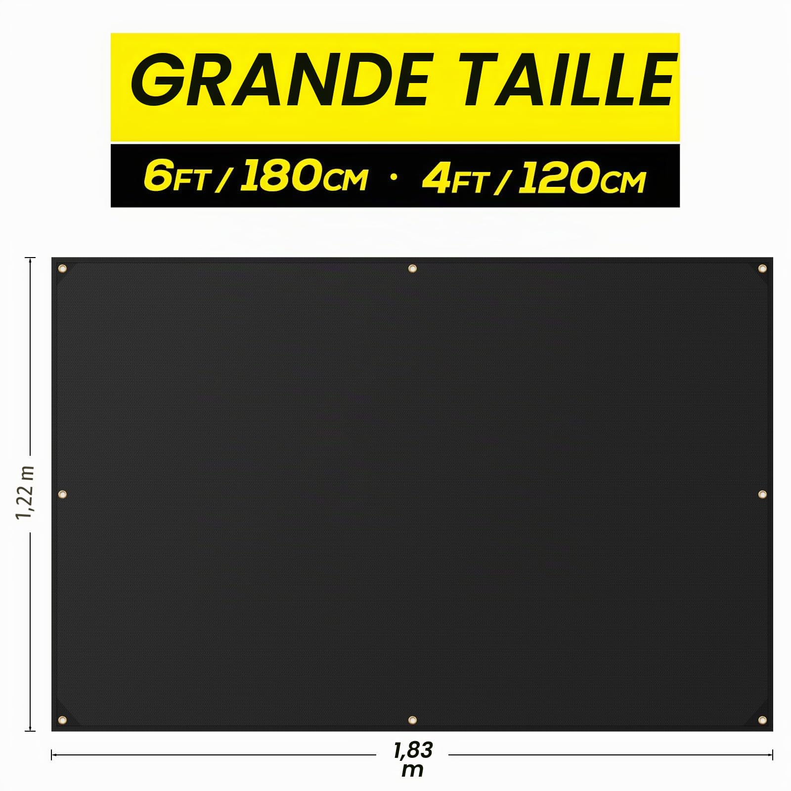 Couverture de Soudage Robuste, 1,2 x 1,8 m, Couverture anti feu en fibre de verre revêtue de silicone, Conçue pour une utilisation domestique et extérieure pour la soudure professionnelle et robuste