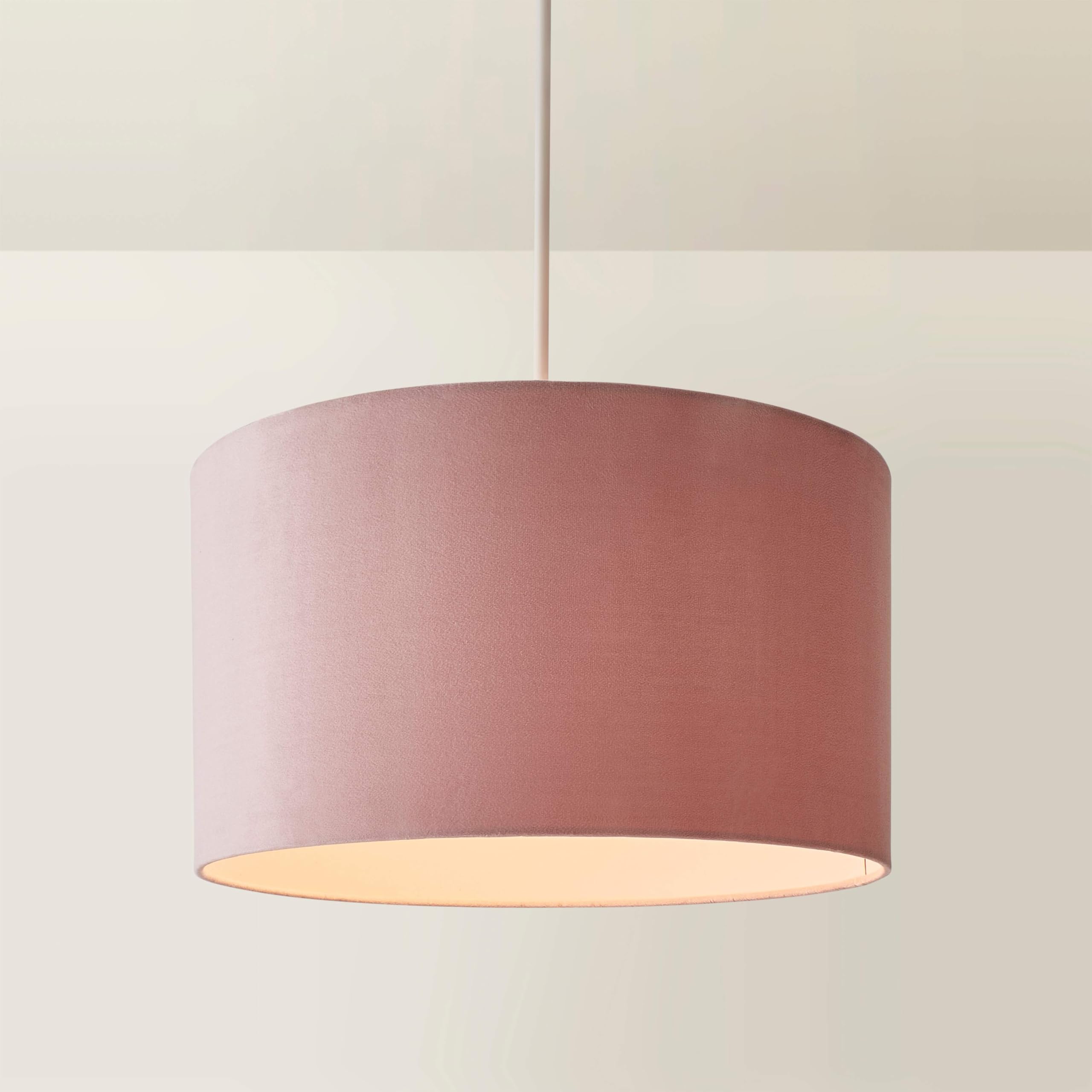 Valuelights Reni 45Cm Blush Velvet Drum Ceiling Lamp Shade
