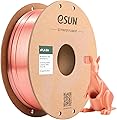 eSUN PLA Métal Soie Filament 1.75mm, Soyeux Métallisé Imprimante 3D Filament PLA, Précision Dimensionnelle +/- 0.05mm, 1KG Bobine (2.2 LBS) Filament d'impression 3D pour Imprimante 3D, Or Rose Soie
