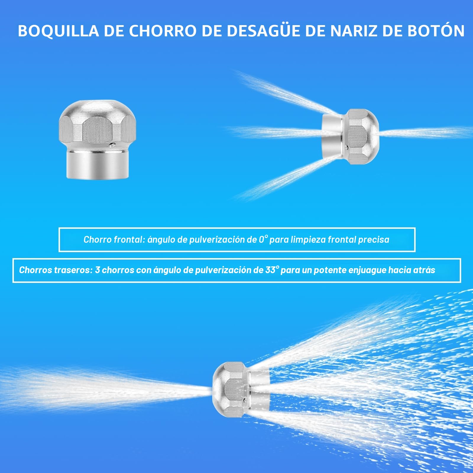 30M Kit de Manguera para Limpiar Tuberías, WADEO Manguera de limpieza de alta presión 200bar 60°C, Juego premium de limpiatubos para Kärcher K-Series (K1-K7), Lavor y Bosch, con adaptador y boquillas