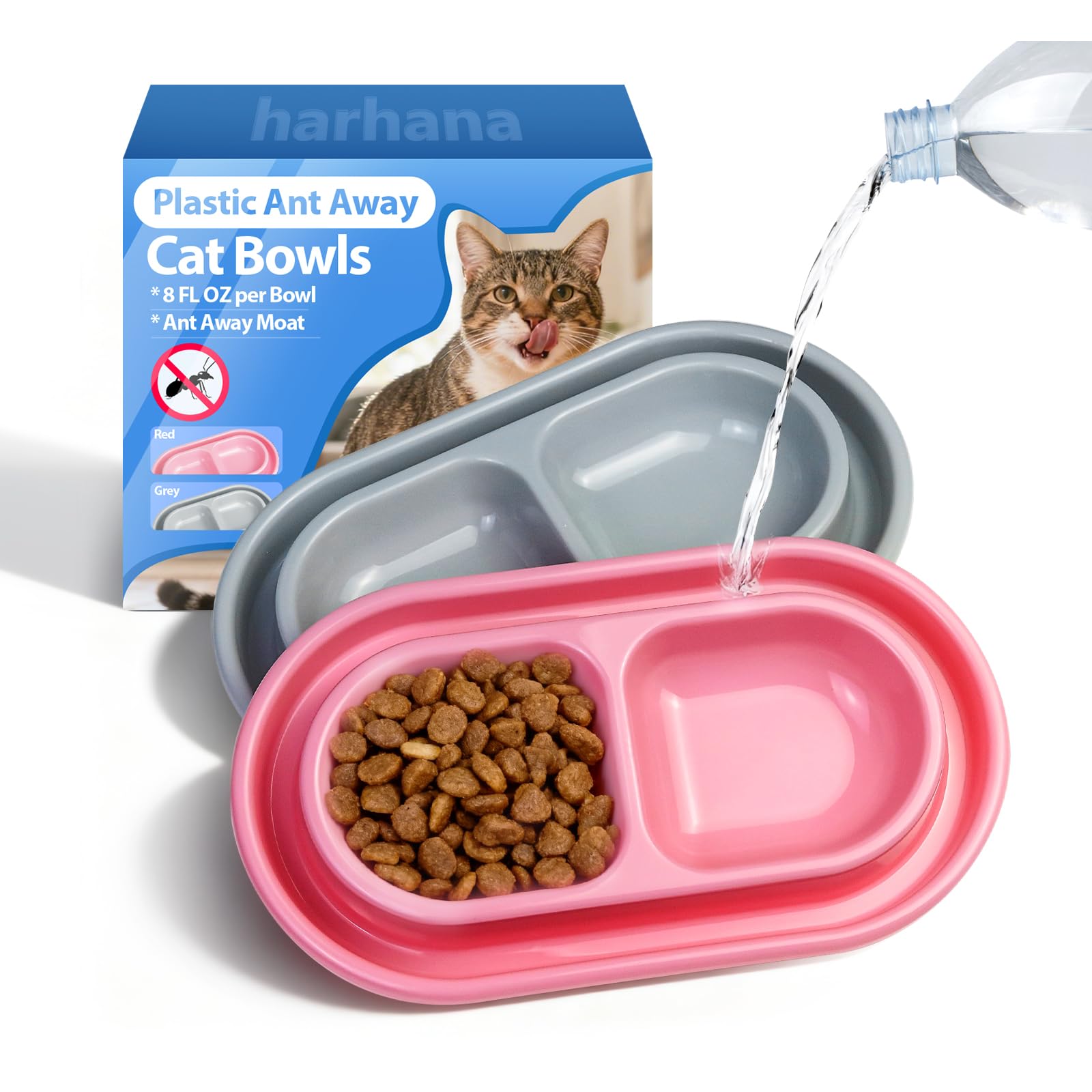 Amazon.com : Ant Away Outdoor Cat Bowl, Double Pet Bowl with Water