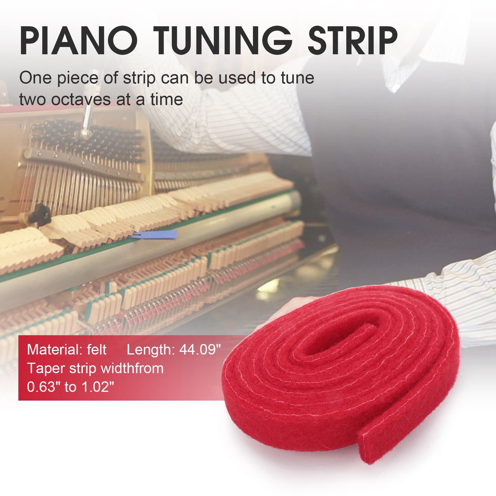 Kqcibz Piano Tuning Wool Felt Temperament Strip - Tapered Mute, 045742