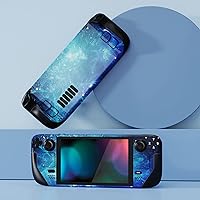 Vista 4 de Conjunto completo de piel PlayVital para LCD de Steam Deck, calcomanías adhesivas para Steam Deck OLED - Nebulosa Azul