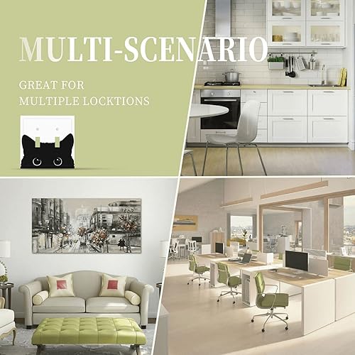 Miniatura 8 de Cubierta decorativa para interruptor de luz de doble palanca de gato, placa de pared eléctrica de 2 cuadras, placa frontal eléctrica para decoración