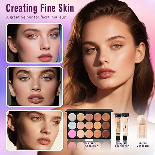 Miniatura 4 de Kit completo de maquillaje para mujeres, adolescentes, juego completo de maquillaje para adolescentes, paleta de sombra de ojos, base, kits de