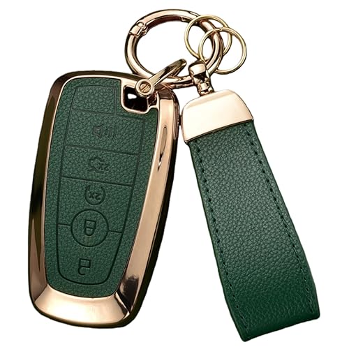 Key Fob Cover for Ford with Keychain, Upper Leather +