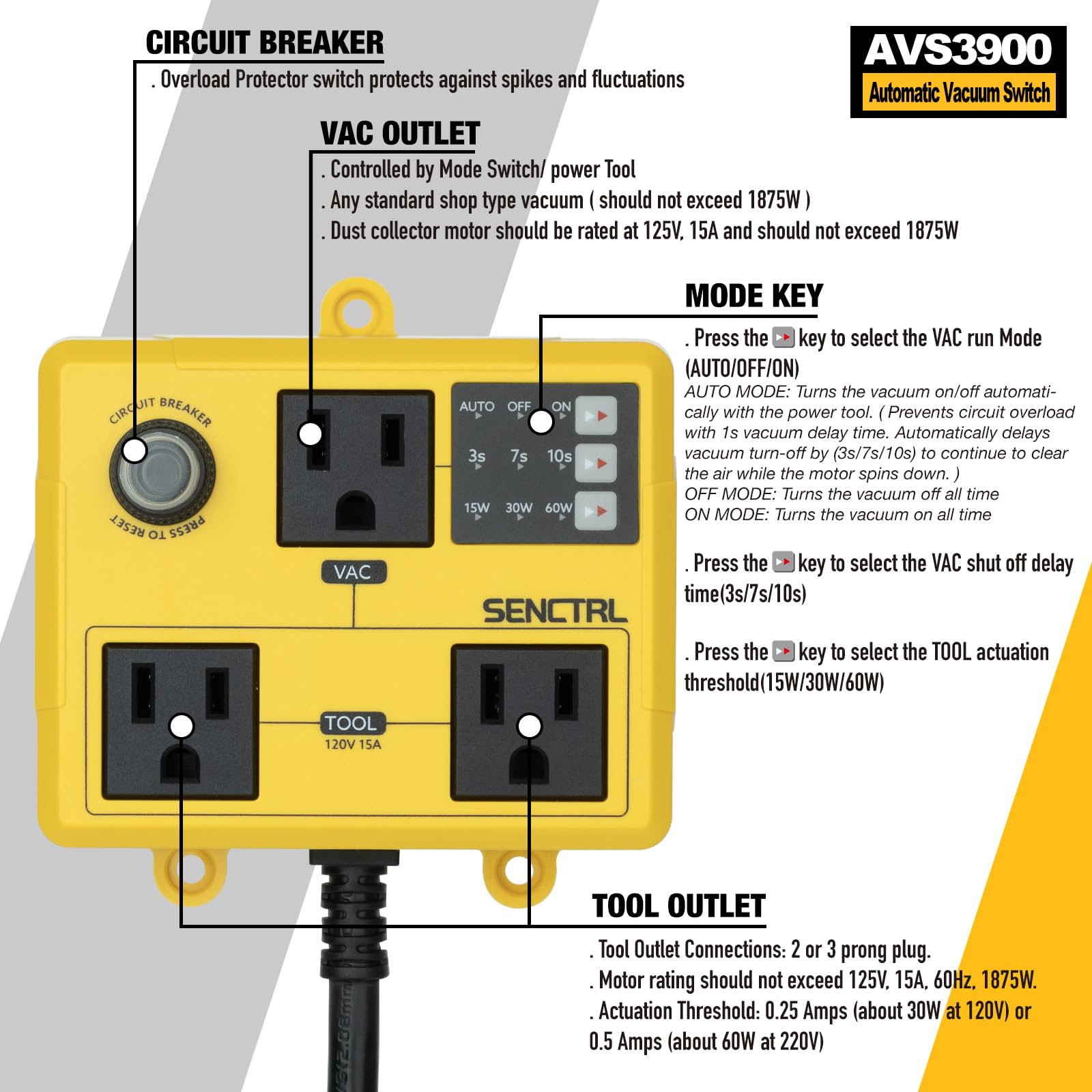 Automatic Vacuum Switch for Power Tools - Hands-Free Dust Control -3