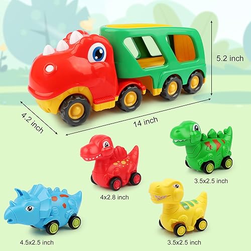 Miniatura 7 de Nicmore Juguetes para niños pequeños, camión de dinosaurios para niños juguetes para niños de 2, 3, 4, 5 años, juguete de dinosaurio para niños de 3