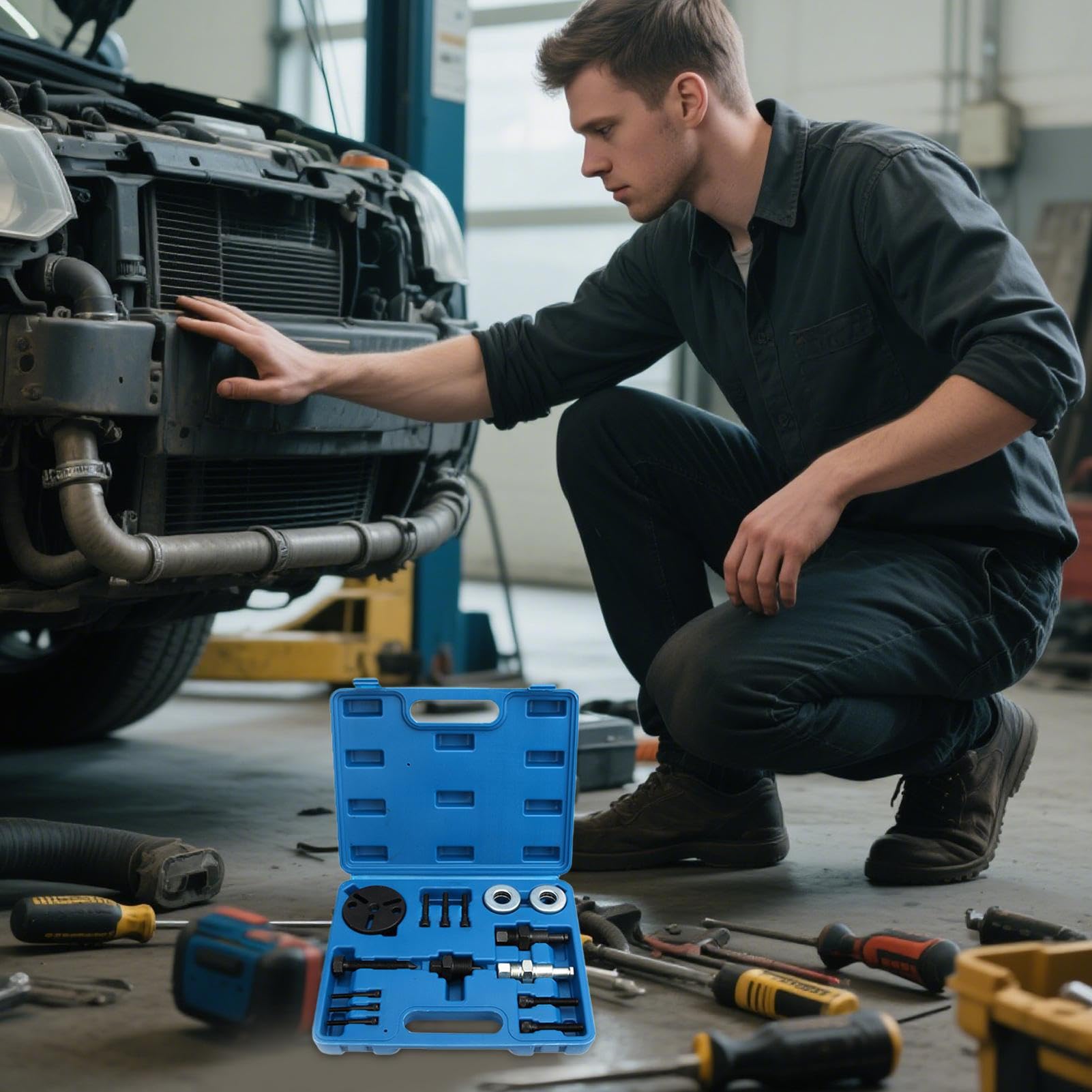 Narzędzie do usuwania AC, narzędzie do podnoszenia ciężarów, precyzyjne akcesoria mechaniczne, niezawodne profesjonalne budownictwo, idealne do naprawy techników, 27 x 21 x 5,5 cm