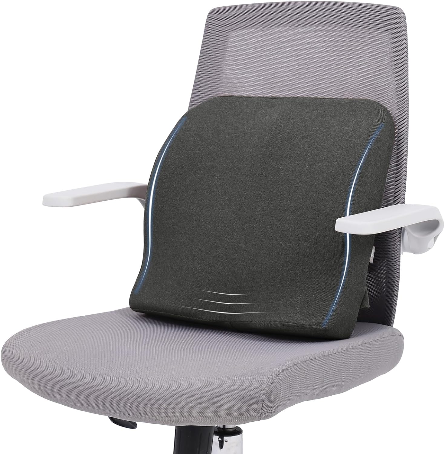 baibu Lumbar Support Pillow for Office Chair, Memory Foam Back Support Cushions Ergonomic Orthopedic Lumbar Pillow for Home, Office, Car, Brown
