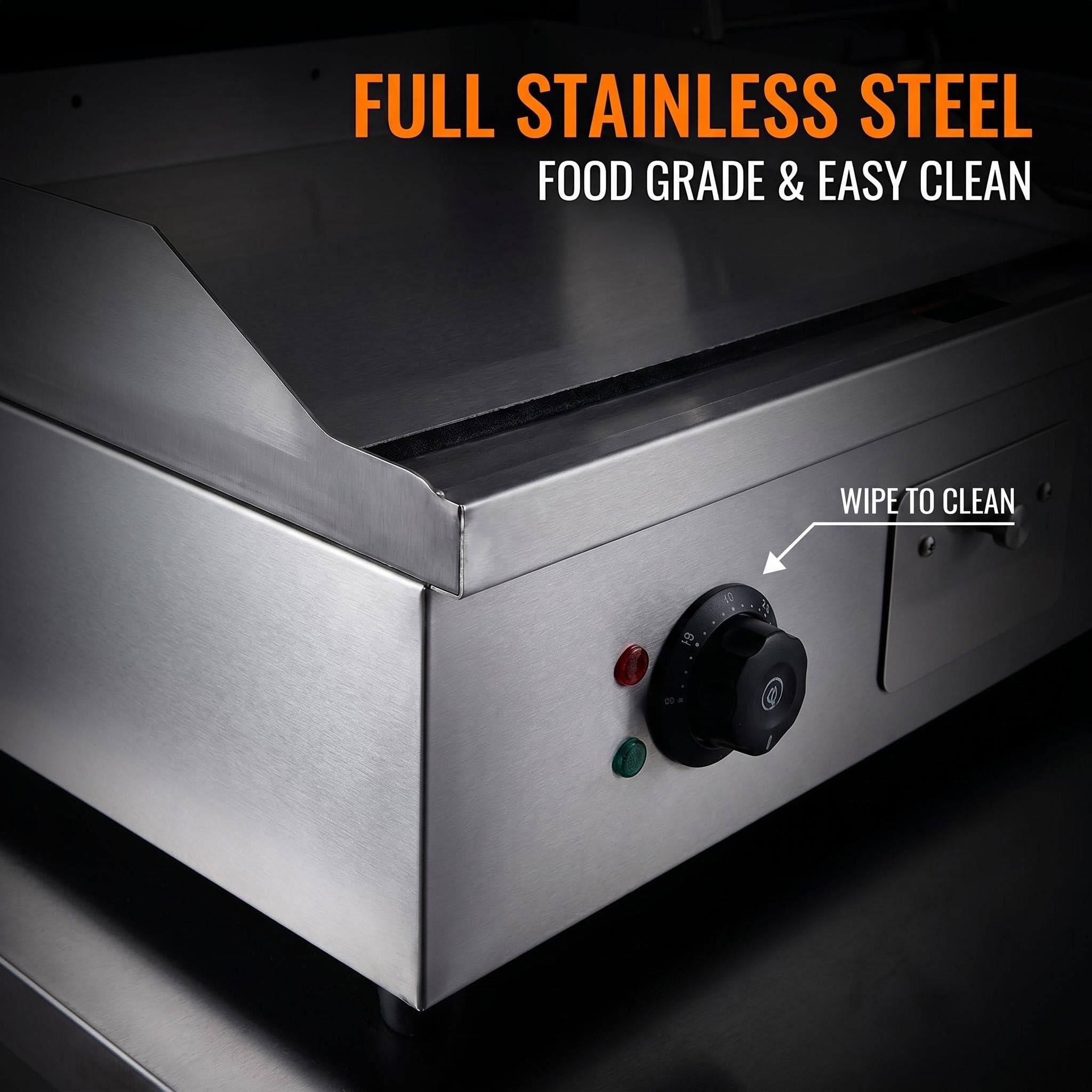 Combinato Piastra Griglia e Friggitrice Elettrica 2 in 1 Professionale, Piastra Maciza Inox 8mm Doppio Termostato Indipendente, Attrezzatura Alimentare per Chiosco Ambulante Feste in Giardino